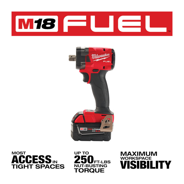 Milwaukee M18 FUEL™ 1/2" Compact Impact Wrench Kit w/ Pin Detent