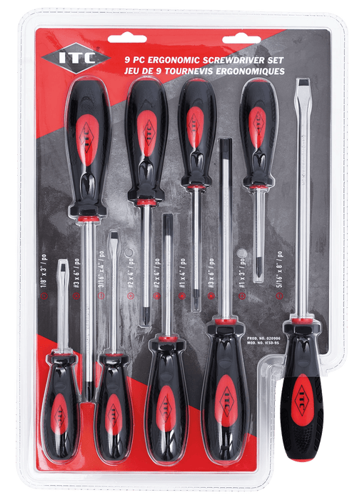 ITC 9 pc. Ergonomic Screwdriver Set