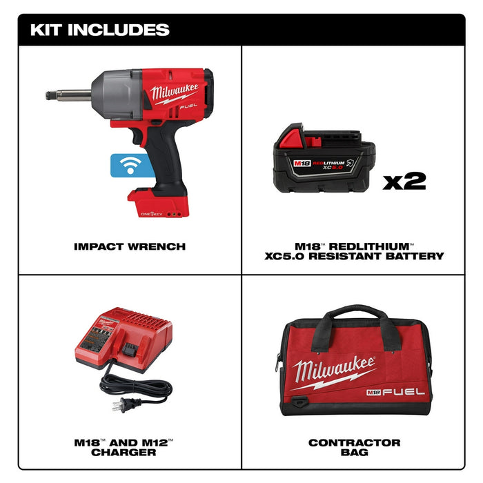 Milwaukee M18 FUEL™ ½” Ext. Anvil Controlled Torque Impact Wrench w/ONE-KEY™ Kit