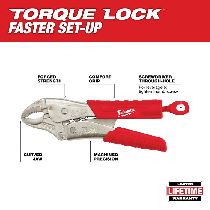 Milwaukee TORQUE LOCK Curved Jaw Locking Pliers w/ Grip