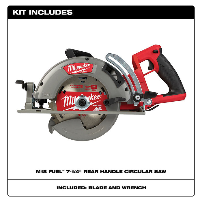 Milwaukee M18 FUEL Cordless Rear Handle 7-1/4" Circular Saw - Tool Only