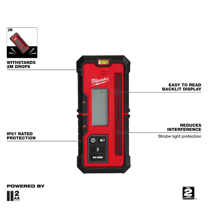 Milwaukee M18 Red Exterior Rotary Laser Level Kit w/ Receiver, Tripod, Grade Rod