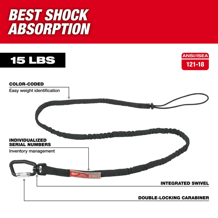 Milwaukee 15 Lbs. 72" Extended Reach Locking Tool Lanyard