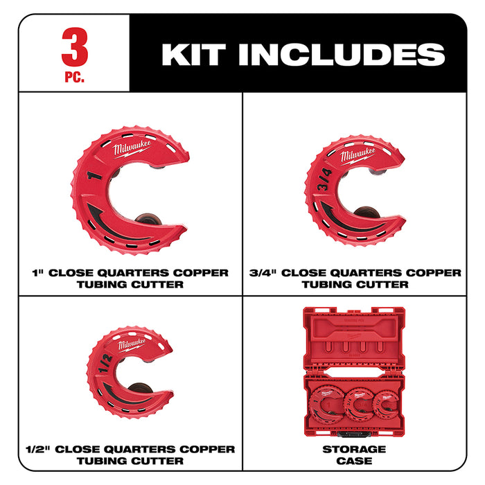 Milwaukee 3-Piece Close Quarters Tubing Cutter Set