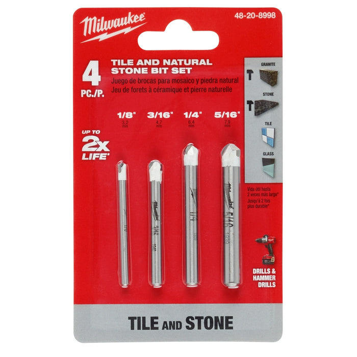 Milwaukee 4 pc. Tile and Natural Stone Drill Bit Set