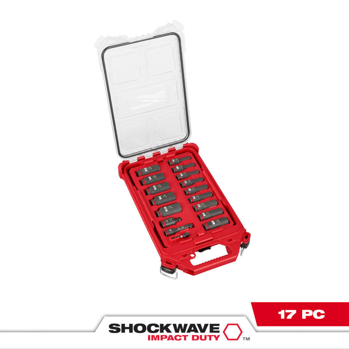 Milwaukee 17 pc. SHOCKWAVE Impact Duty 3/8" Drive SAE Socket PACKOUT Set