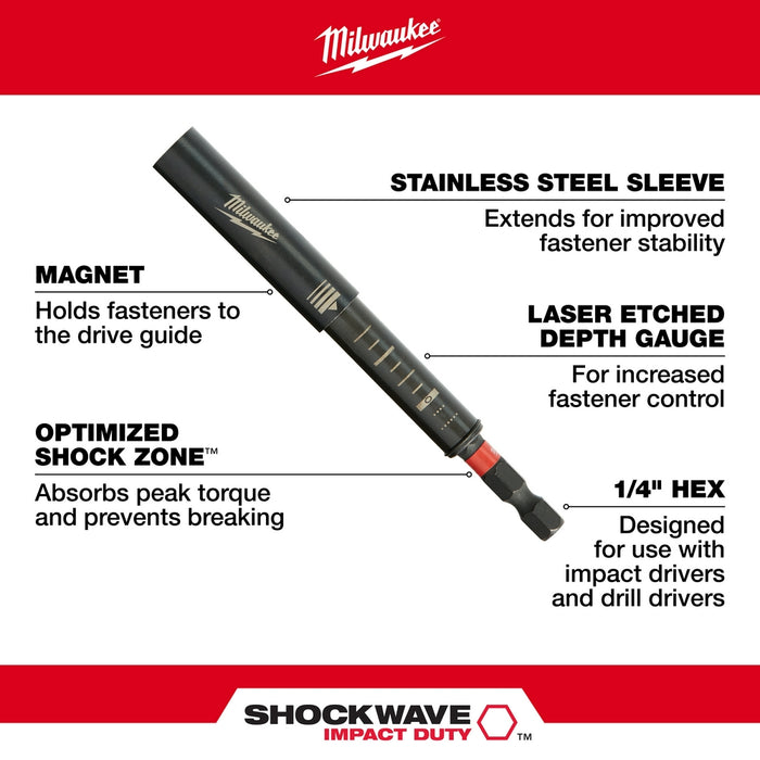 Milwaukee SHOCKWAVE™ 3 pc. Impact Magnetic Drive Guide Set