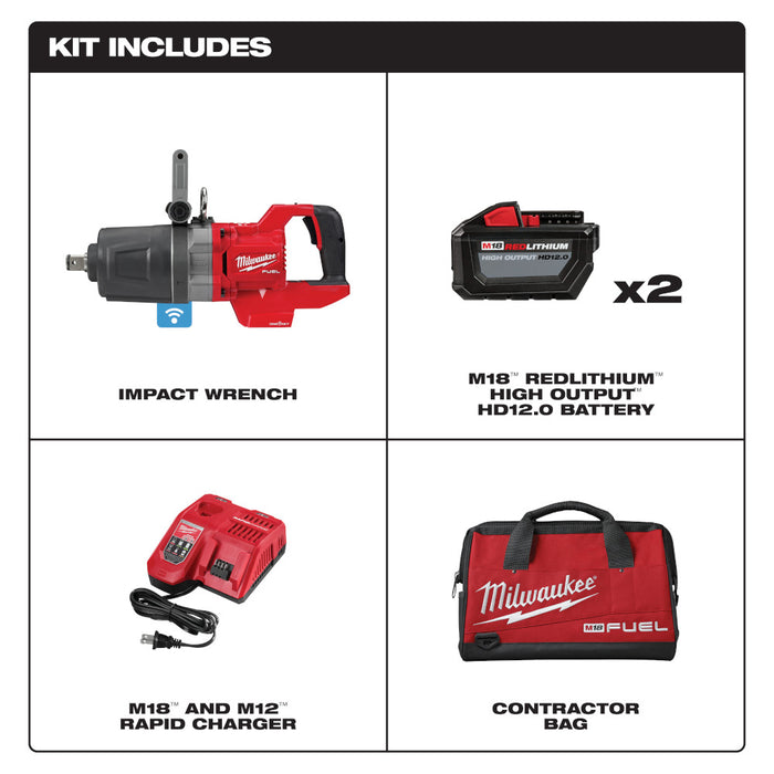 Milwaukee M18 FUEL Cordless 1" D-Handle High Torque Impact Wrench w/ ONE-KEY Kit