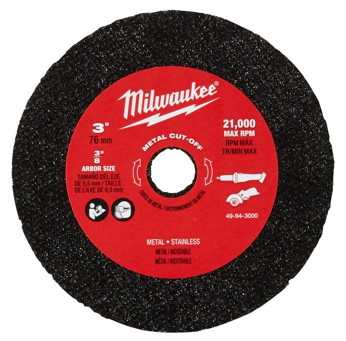 Milwaukee 3" Metal Cut Off Wheel - 3 Pack