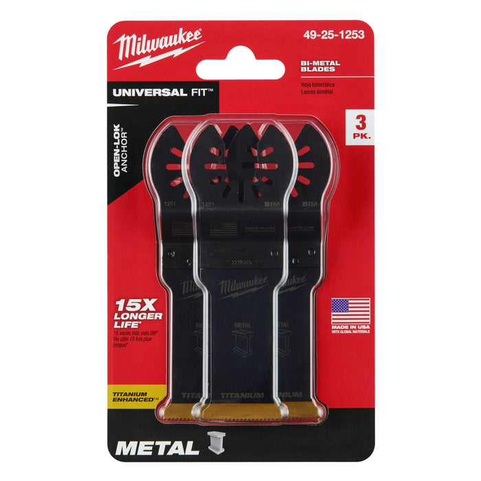 Milwaukee OPEN-LOK Titanium Enhanced Bi-Metal Metal Multi-Tool Blades