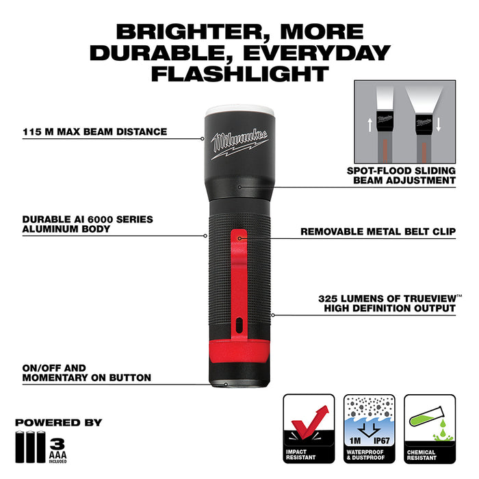 Milwaukee 325-Lumen LED Focusing Flashlight