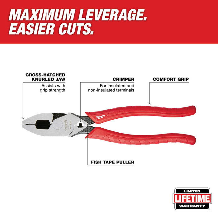 Milwaukee 9" High Leverage Lineman's Pliers w/ Crimper