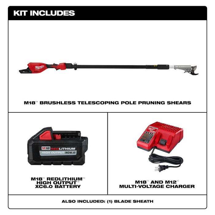 Milwaukee M18 Brushless Telescoping Pole Pruning Shears Kit