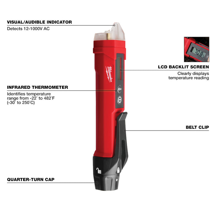 Milwaukee Non-Contact Voltage Detector w/ Laser Infrared Thermometer