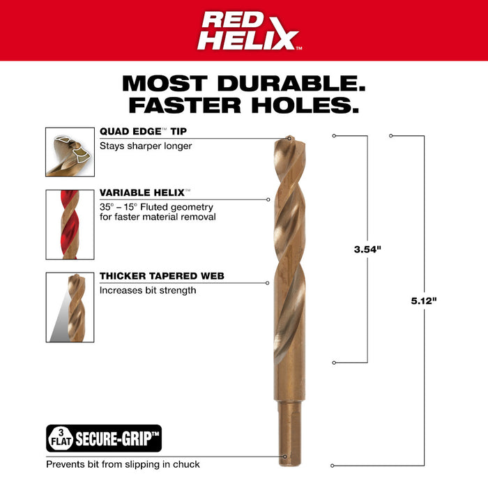 Milwaukee RED HELIX Cobalt Drill Bit