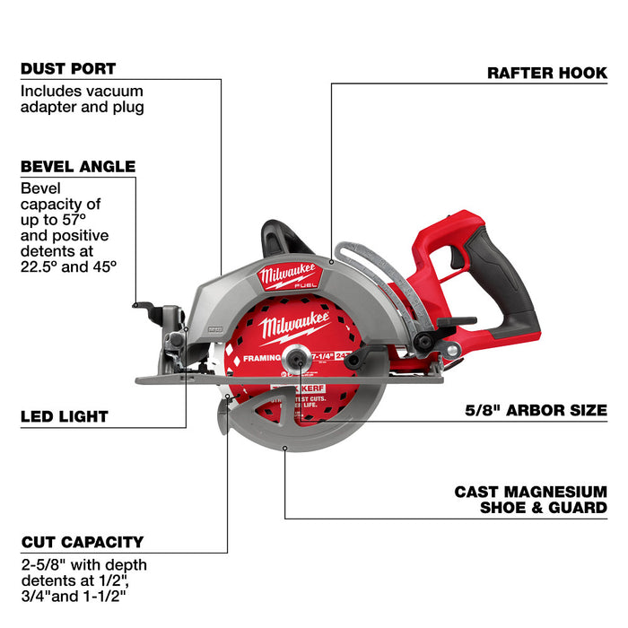Milwaukee M18 FUEL 7-1/4" Rear Handle Circular Saw - Tool Only
