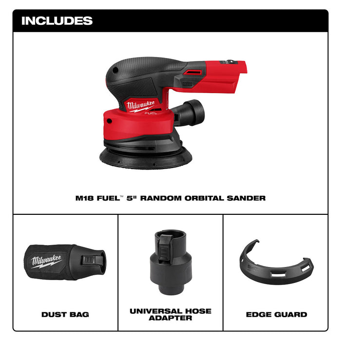 Milwaukee M18­ FUEL™ Cordless 5" Random Orbital Sander - Tool Only