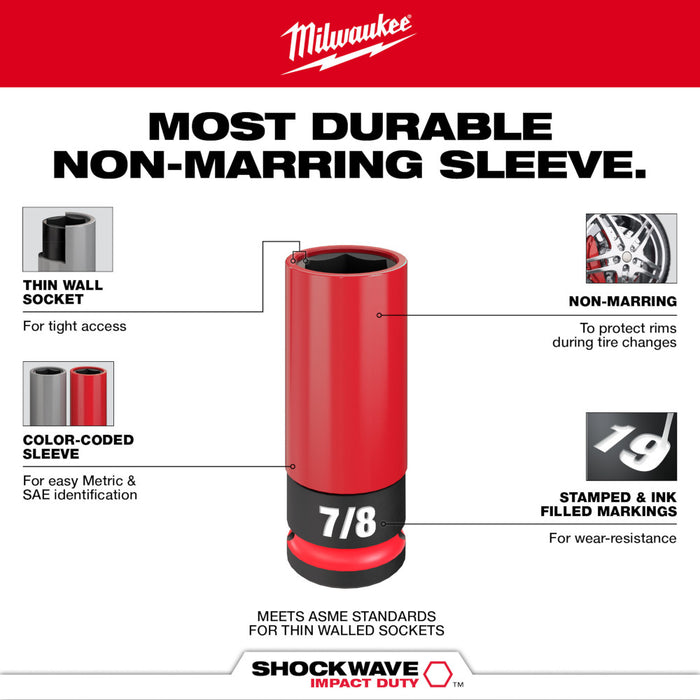 Milwaukee SHOCKWAVE Impact Duty™ 1/2" Drive 5 pc. SAE & Metric Lug Nut Socket Set