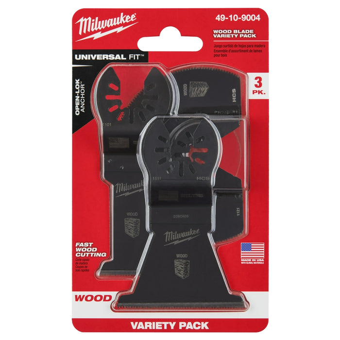 Milwaukee OPEN-LOK Wood Cutting Multi-Tool Blade Variety Pack - 3 Piece