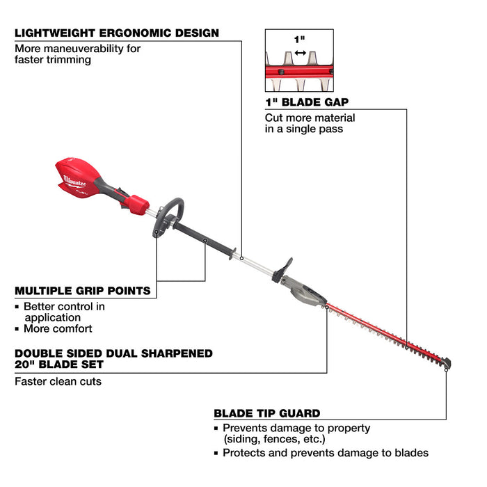 Milwaukee M18 FUEL™ Short Pole Hedge Trimmer