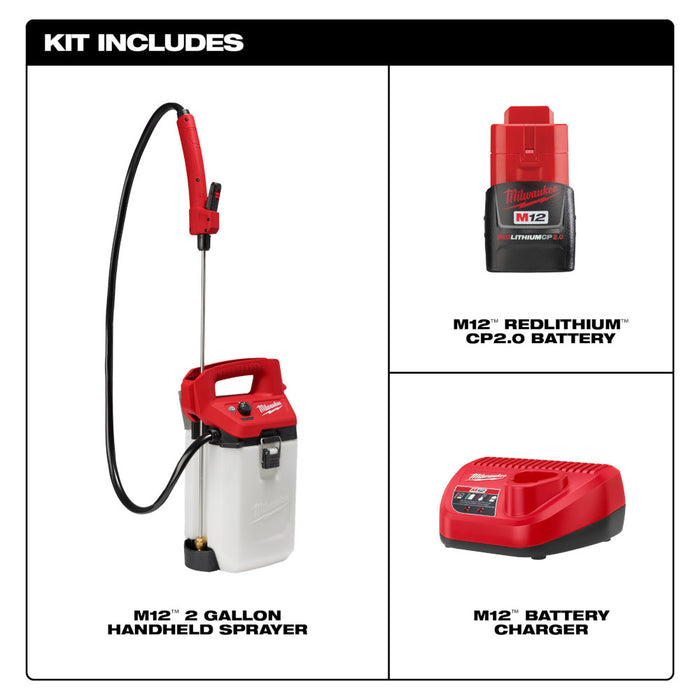 Milwaukee M12 Cordless 2 Gallon Handheld Sprayer Kit