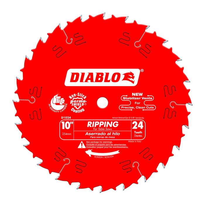 Diablo 10" x 24T Ripping Saw Blade For Wood