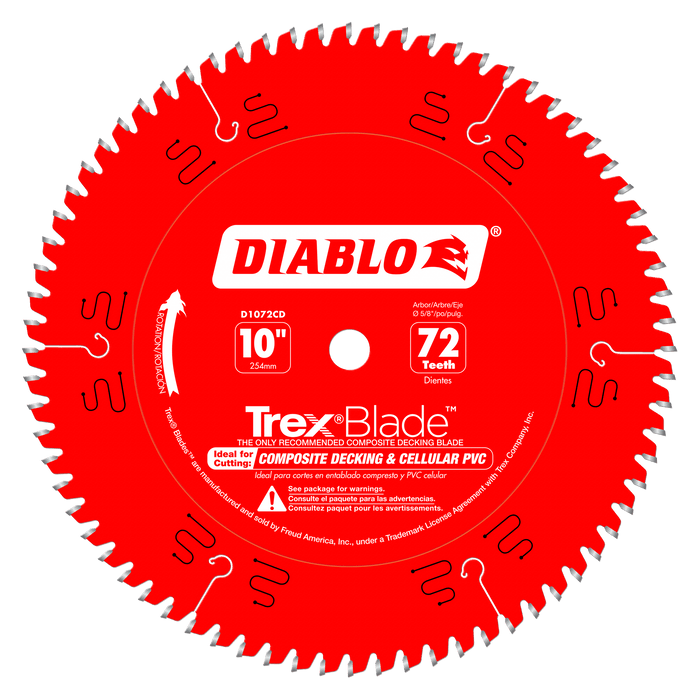 Diablo 10" x 72T TrexBlade™ Saw Blade For Composites and Plastic