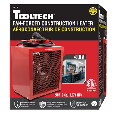 Tooltech Metal Construction Heater 4800W 240V 60Hz Red