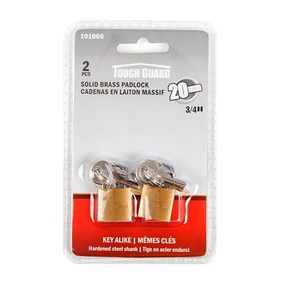 2PK Brass Padlocks Keyed Alike