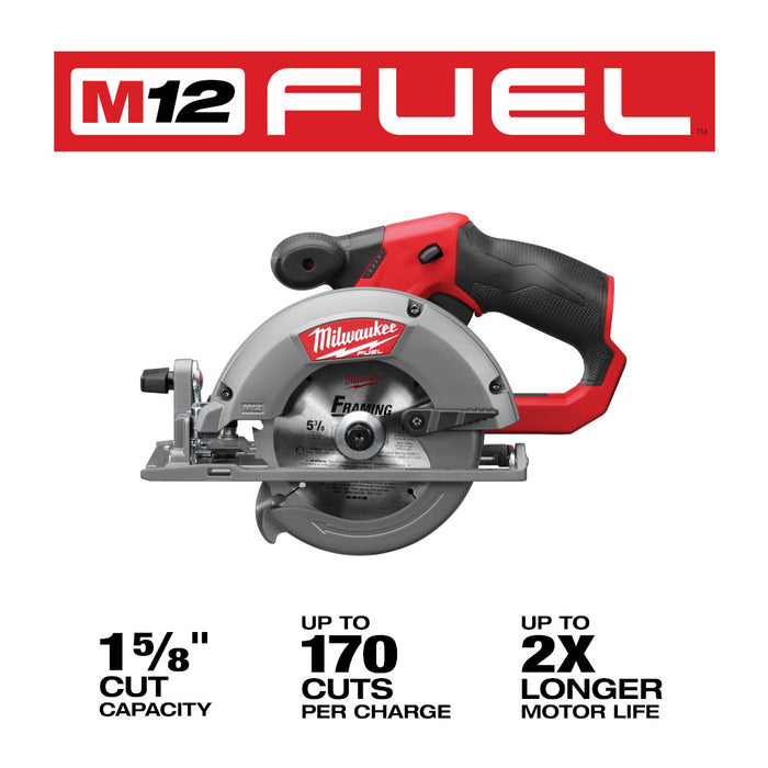 Milwaukee M12 FUEL Cordless 5-3/8" Circular Saw - Tool Only