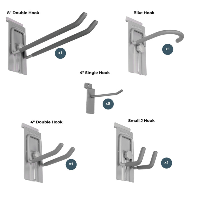 Crownwall 10 Piece Hook Kit Slatwall Accessory