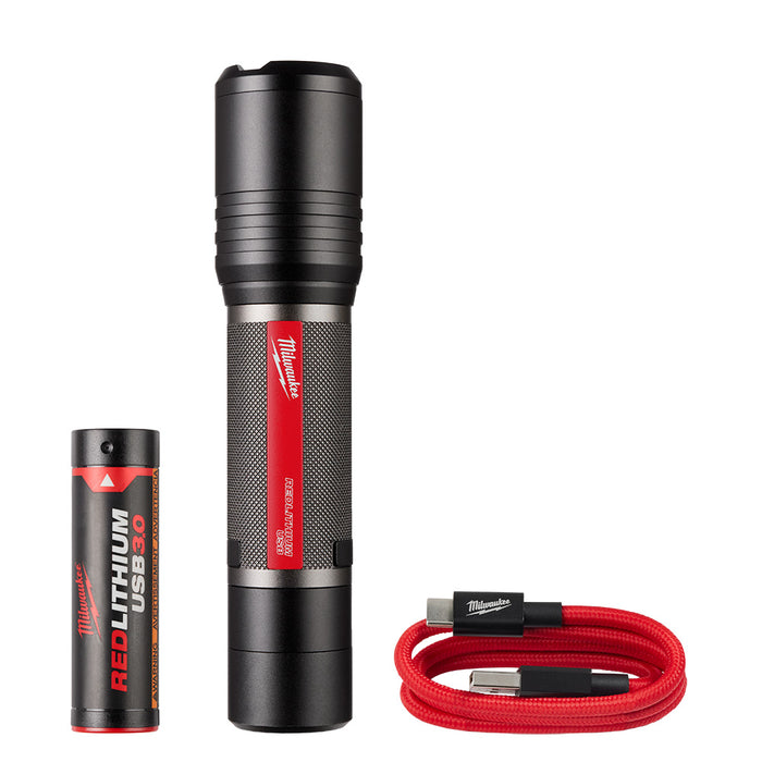 Milwaukee REDLITHIUM USB 2,000 Lumen Slide Focus Flashlight