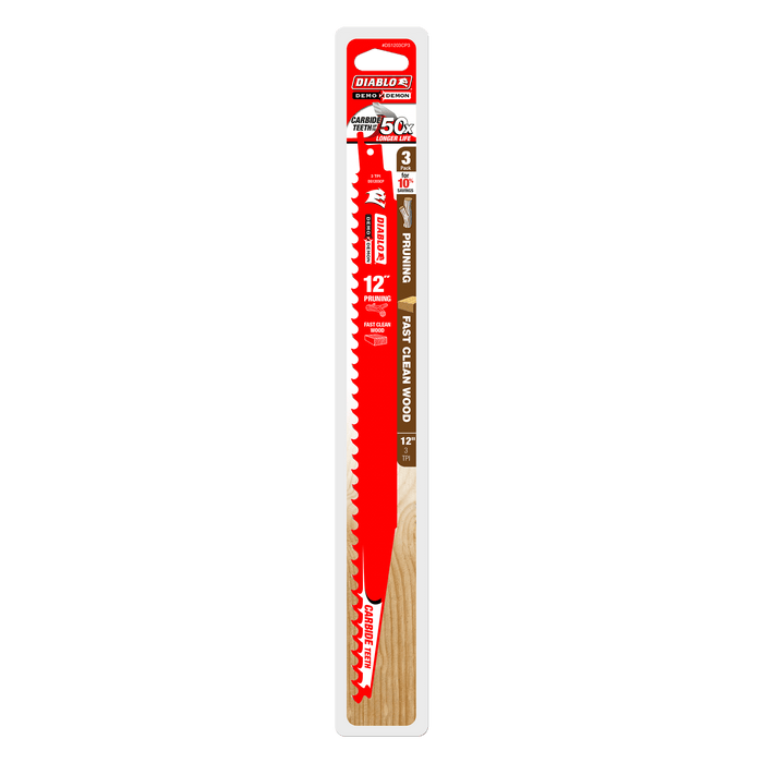 Diablo 3 TPI Demo Demon™ Carbide Tooth Reciprocating Saw Blade