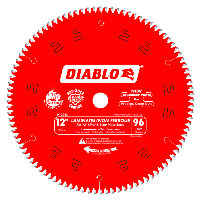 Diablo 12" x 96T Saw Blade For Laminates and Non-Ferrous Metals