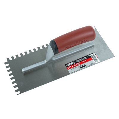 Tooltech Notched Trowel Red Handle 11" x 4-1/2"