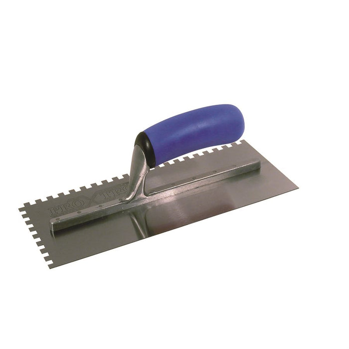 Tooltech Notched Trowel Blue Handle 11" x 4-1/2"