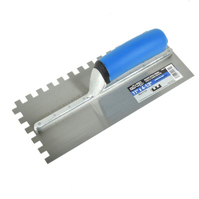 Tooltech Notched Trowel Blue Handle 11" x 4-1/2"