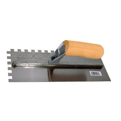 Tooltech Notched Trowel Wooden Handle 11" x 4"