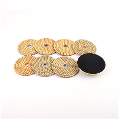 Tooltech 8 pc. Diamond Wet/Dry Polishing Pads w/ Adapter