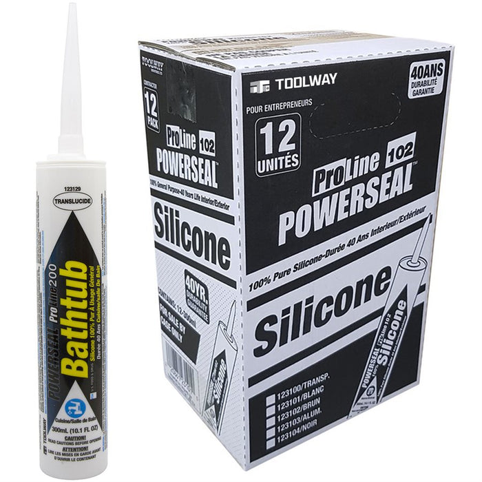 Powerseal ProLine 200 Kitchen & Bath 100% Silicone Sealant 300ml Translucent