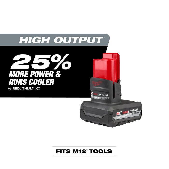 Milwaukee M12 REDLITHIUM HIGH OUTPUT XC 5.0Ah Battery