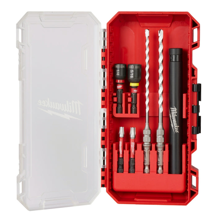 Milwaukee 7PC SHOCKWAVE Multi-Material Drill Bit Concrete Screw Install Kit