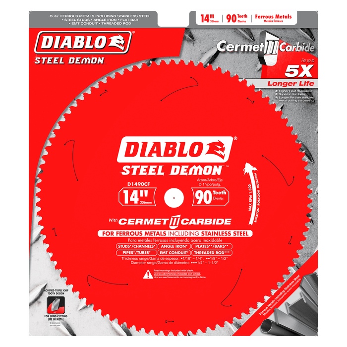 Diablo 14" x 90T Steel Demon™ Cermet II Saw Blade For Thin Metal