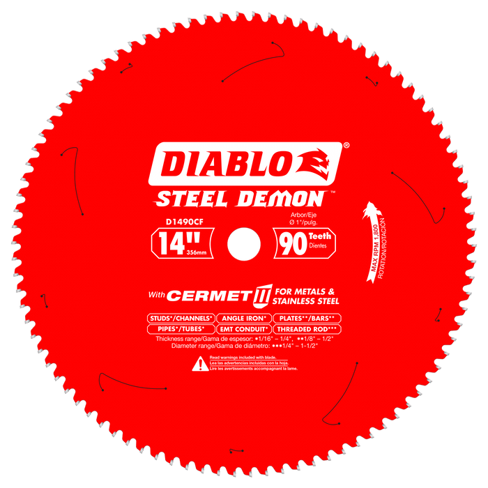 Diablo 14" x 90T Steel Demon™ Cermet II Saw Blade For Thin Metal