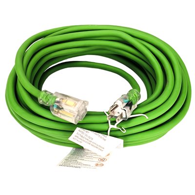 Outdoor SJEOW Extension Cord Lighted Single Tap Green