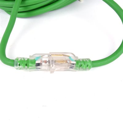 Outdoor SJEOW Extension Cord Lighted Single Tap Green