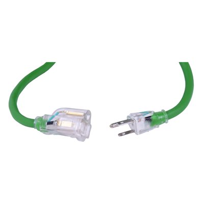 Outdoor SJEOW Extension Cord Lighted Single Tap Green