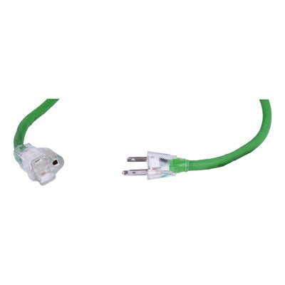 Outdoor SJEOW Extension Cord Lighted Single Tap Green