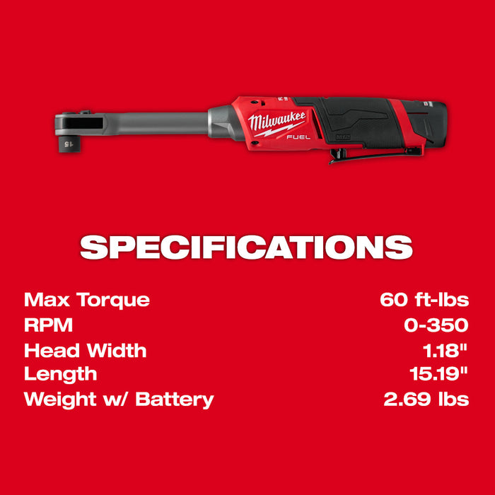 Milwaukee M12 FUEL™ INSIDER™ Extended Reach Box Ratchet Kit