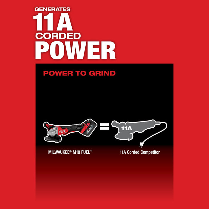 Milwaukee M18 FUEL 4-1/2" / 5" Variable Speed Braking Grinder, Paddle Switch No-Lock - Tool Only